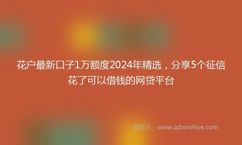 花户最新口子1万额度2024年精选，分享5个征信花了可以借钱的网贷平台