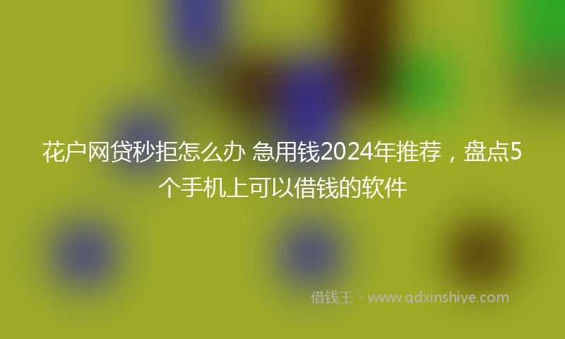 花户网贷秒拒怎么办 急用钱2024年推荐，盘点5个手机上可以借钱的软件