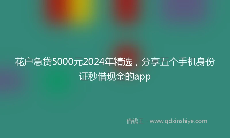 花户急贷5000元2024年精选，分享五个手机身份证秒借现金的app