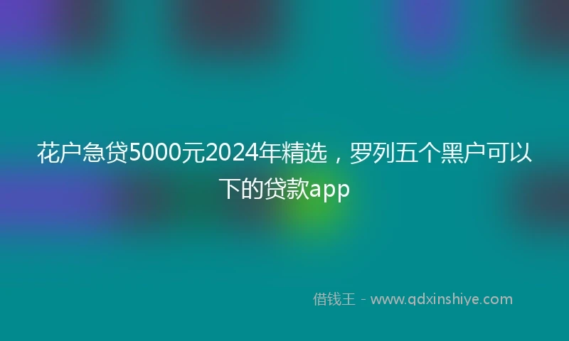 花户急贷5000元2024年精选，罗列五个黑户可以下的贷款app