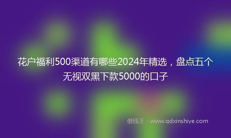 花户福利500渠道有哪些2024年精选，盘点五个无视双黑下款5000的口子