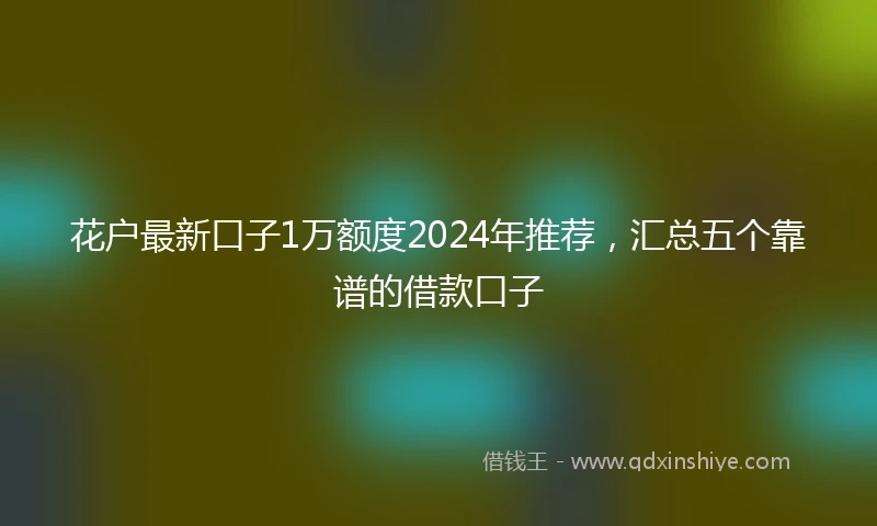 花户最新口子1万额度2024年推荐，汇总五个靠谱的借款口子