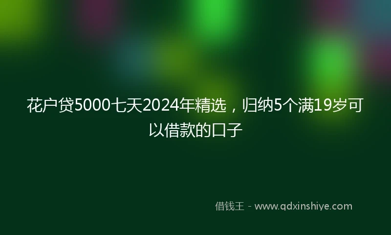 花户贷5000七天2024年精选，归纳5个满19岁可以借款的口子