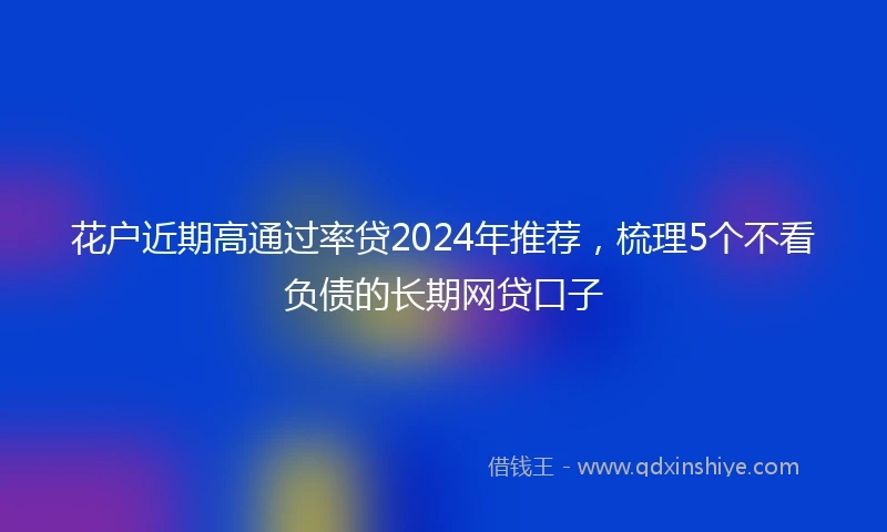 花户近期高通过率贷2024年推荐，梳理5个不看负债的长期网贷口子