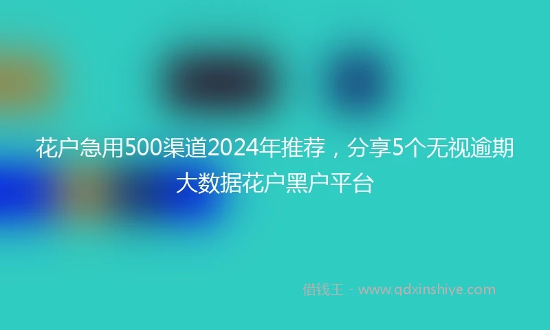 花户急用500渠道2024年推荐,分享5个无视逾期大数据花户黑户平台