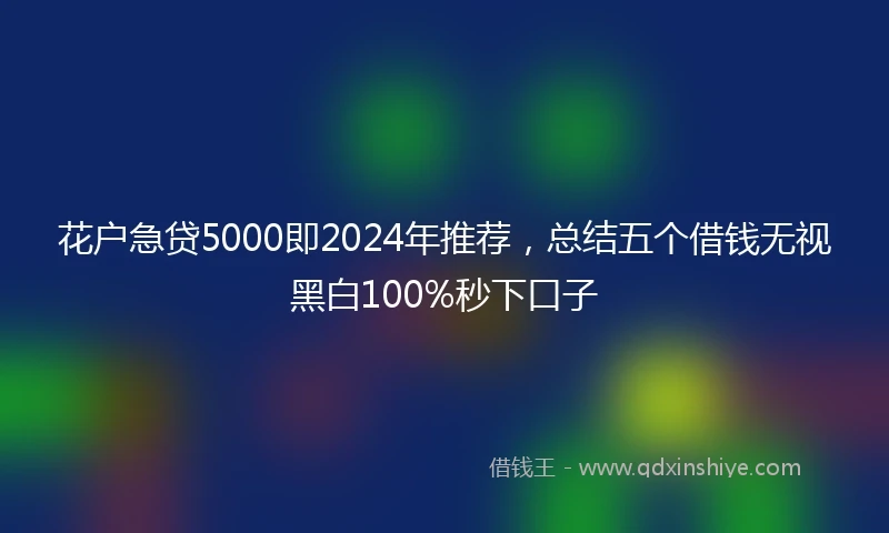 花户急贷5000即2024年推荐，总结五个借钱无视黑白100%秒下口子