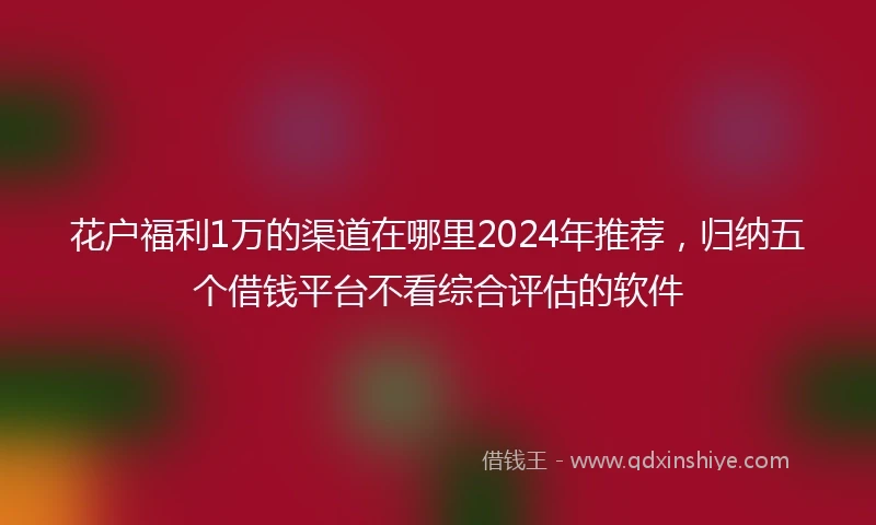 花户福利1万的渠道在哪里2024年推荐，归纳五个借钱平台不看综合评估的软件