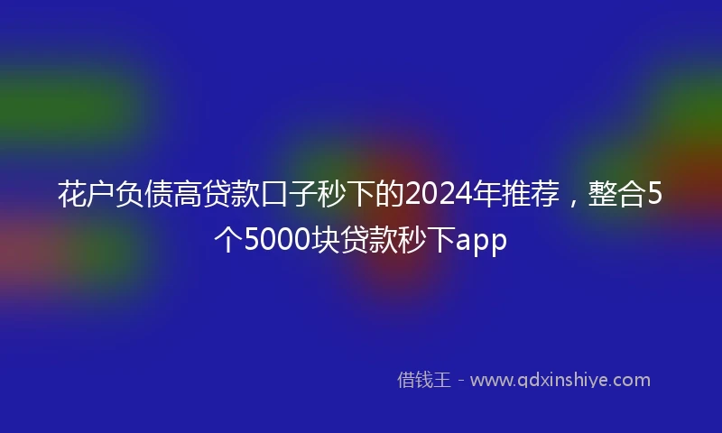 花户负债高贷款口子秒下的2024年推荐，整合5个5000块贷款秒下app