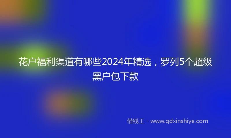 花户福利渠道有哪些2024年精选，罗列5个超级黑户包下款