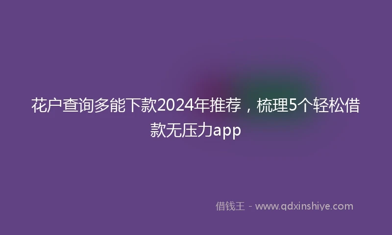 花户查询多能下款2024年推荐，梳理5个轻松借款无压力app