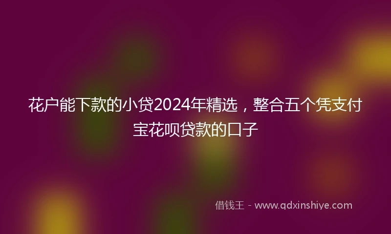花户能下款的小贷2024年精选，整合五个凭支付宝花呗贷款的口子