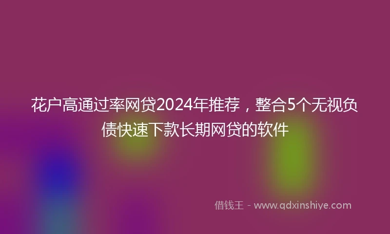 花户高通过率网贷2024年推荐，整合5个无视负债快速下款长期网贷的软件
