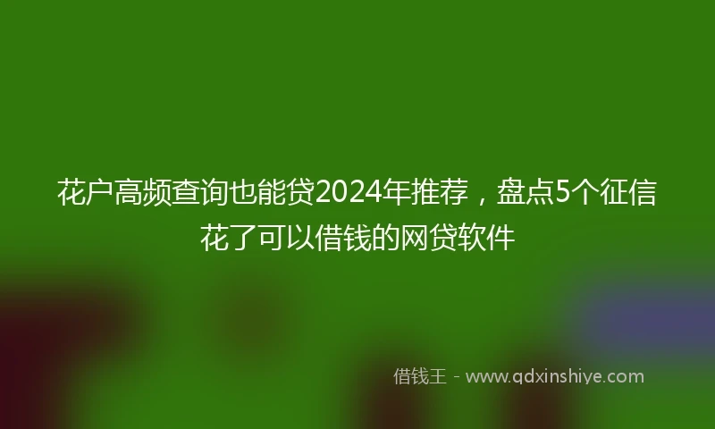 花户高频查询也能贷2024年推荐，盘点5个征信花了可以借钱的网贷软件