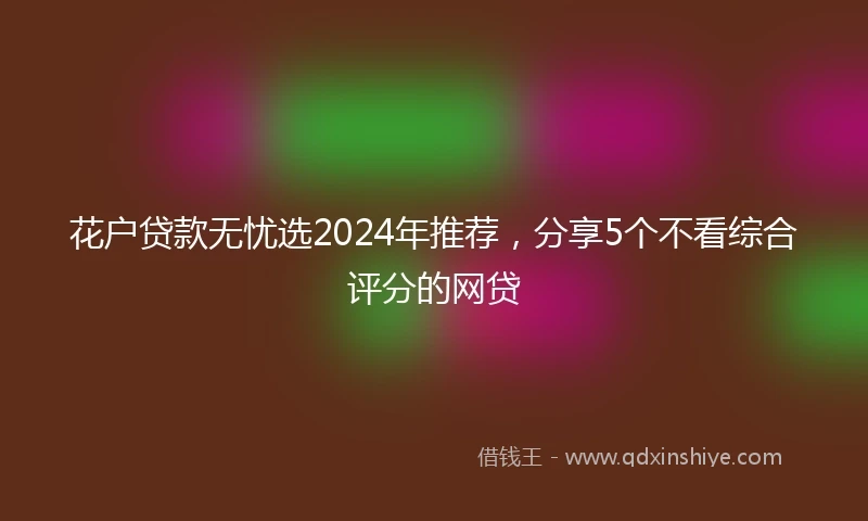 花户贷款无忧选2024年推荐，分享5个不看综合评分的网贷