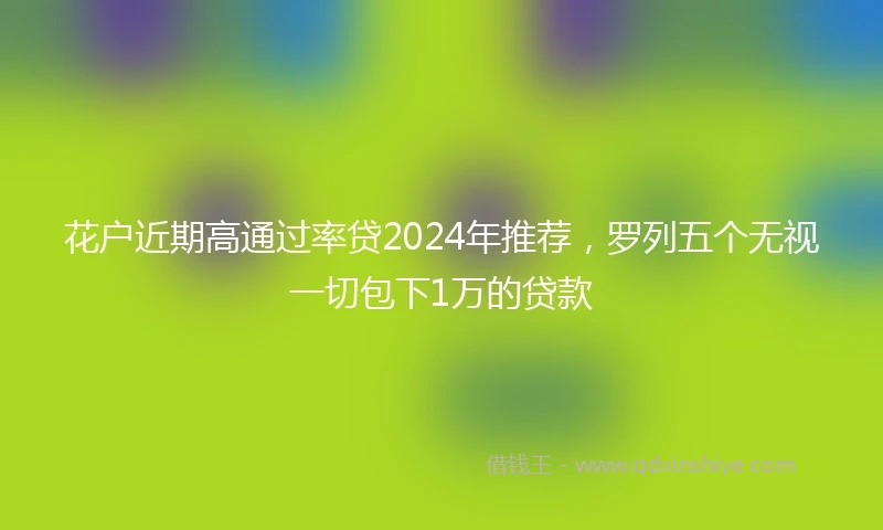 花户近期高通过率贷2024年推荐，罗列五个无视一切包下1万的贷款