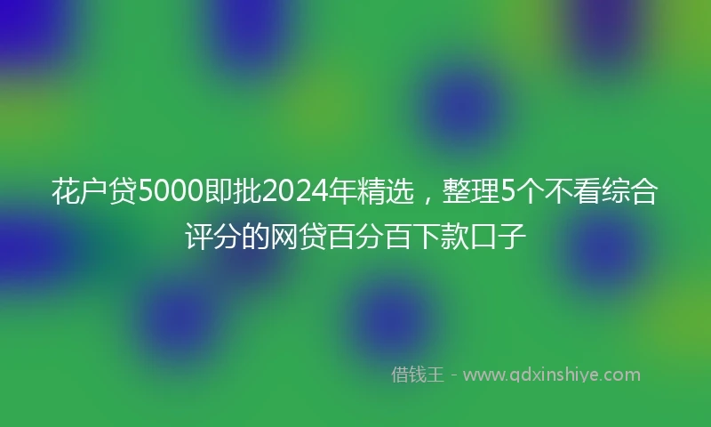 花户贷5000即批2024年精选，整理5个不看综合评分的网贷百分百下款口子