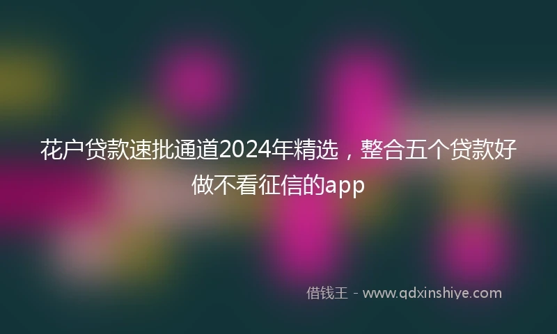 花户贷款速批通道2024年精选，整合五个贷款好做不看征信的app