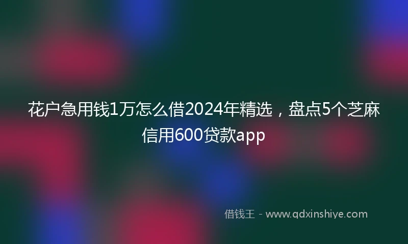 花户急用钱1万怎么借2024年精选，盘点5个芝麻信用600贷款app