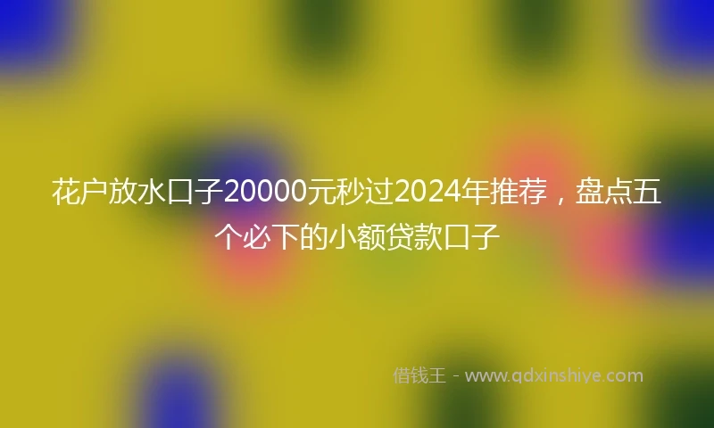 花户放水口子20000元秒过2024年推荐，盘点五个必下的小额贷款口子
