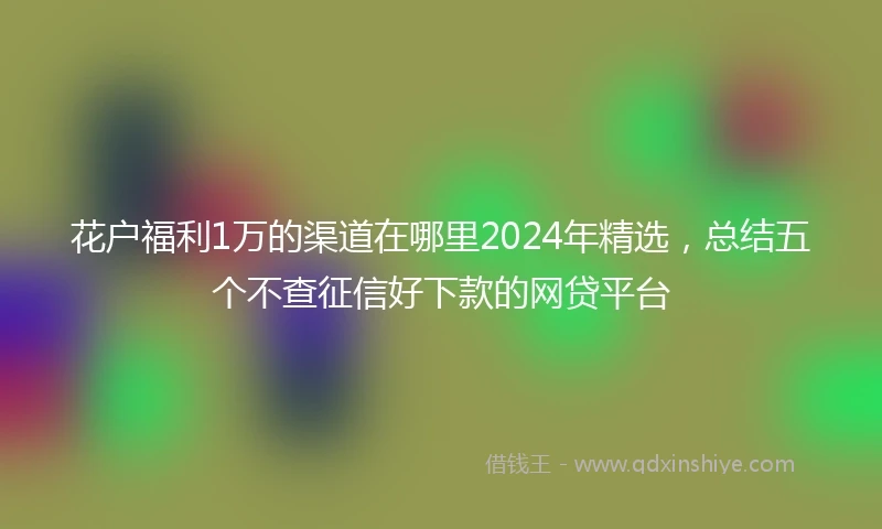 花户福利1万的渠道在哪里2024年精选，总结五个不查征信好下款的网贷平台
