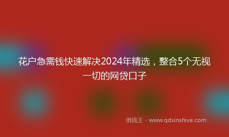 花户急需钱快速解决2024年精选，整合5个无视一切的网贷口子