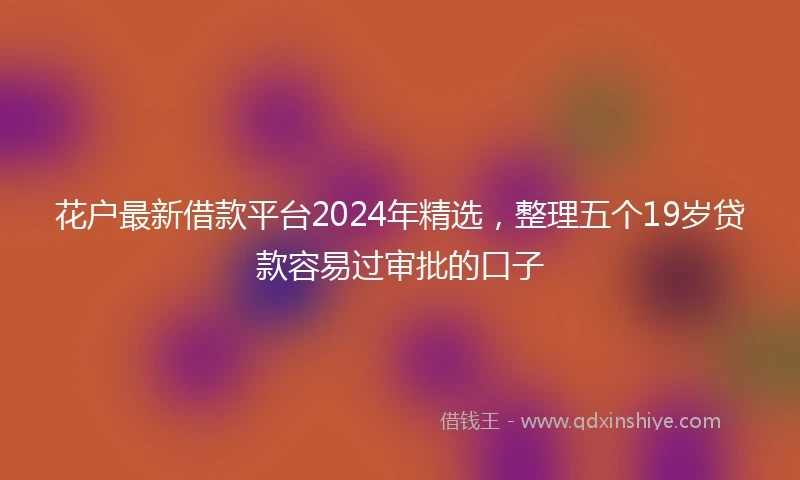花户最新借款平台2024年精选，整理五个19岁贷款容易过审批的口子