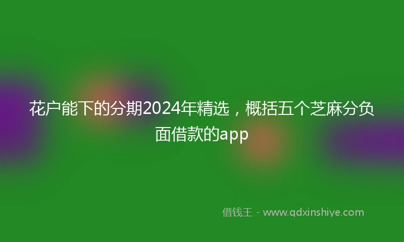 花户能下的分期2024年精选，概括五个芝麻分负面借款的app
