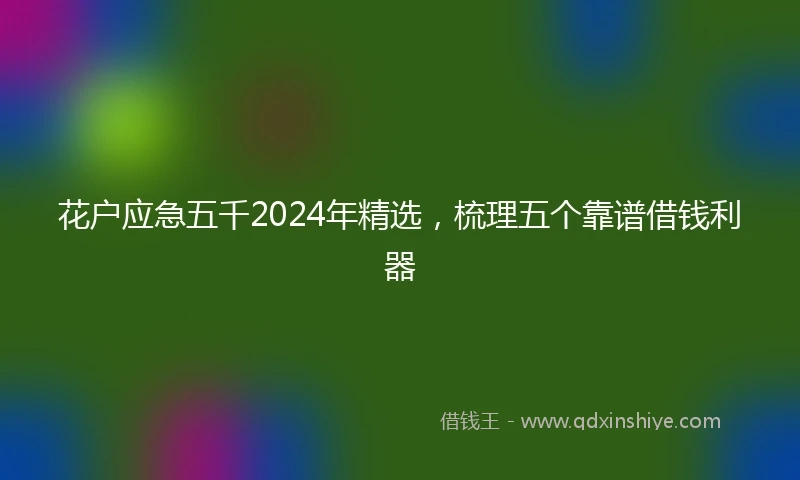 花户应急五千2024年精选，梳理五个靠谱借钱利器