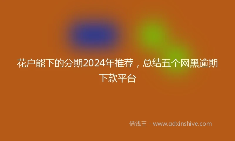 花户能下的分期2024年推荐，总结五个网黑逾期下款平台