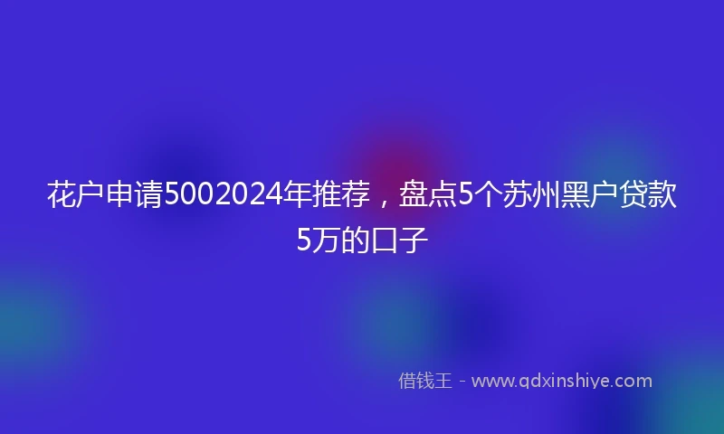 花户申请5002024年推荐，盘点5个苏州黑户贷款5万的口子