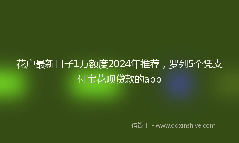 花户最新口子1万额度2024年推荐，罗列5个凭支付宝花呗贷款的app