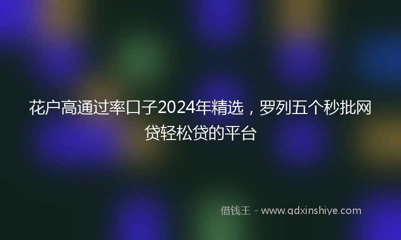 花户高通过率口子2024年精选，罗列五个秒批网贷轻松贷的平台