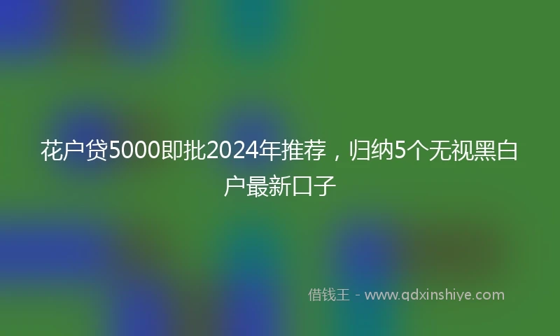 花户贷5000即批2024年推荐，归纳5个无视黑白户最新口子