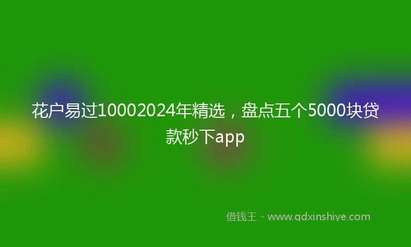 花户易过10002024年精选，盘点五个5000块贷款秒下app