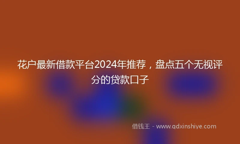 花户最新借款平台2024年推荐，盘点五个无视评分的贷款口子