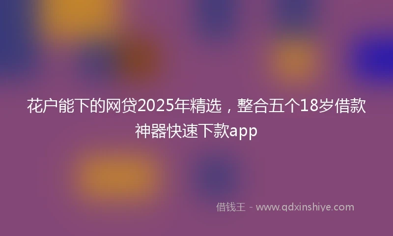 花户能下的网贷2025年精选，整合五个18岁借款神器快速下款app