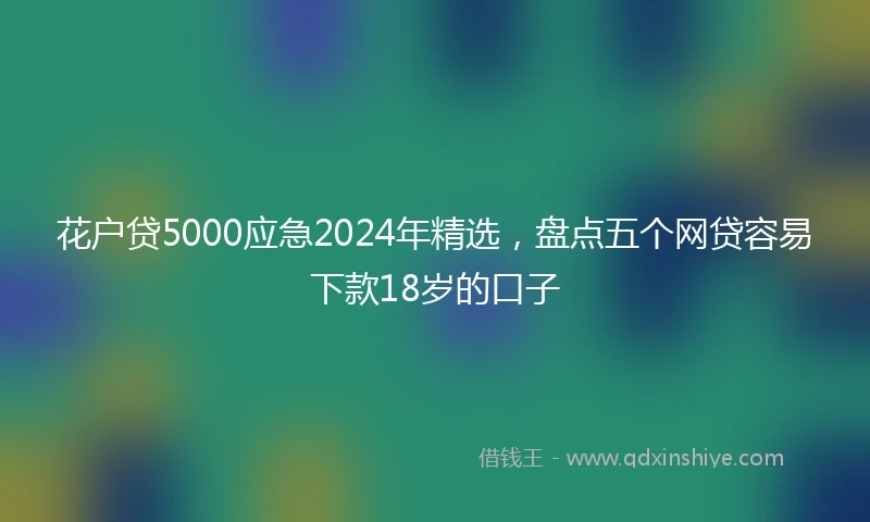 花户贷5000应急2024年精选，盘点五个网贷容易下款18岁的口子