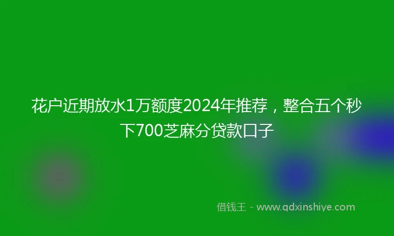 花户近期放水1万额度2024年推荐，整合五个秒下700芝麻分贷款口子