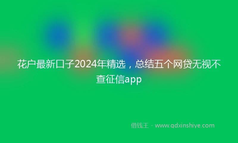 花户最新口子2024年精选，总结五个网贷无视不查征信app
