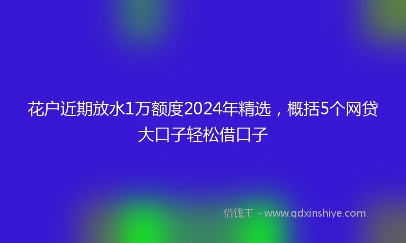 花户近期放水1万额度2024年精选，概括5个网贷大口子轻松借口子