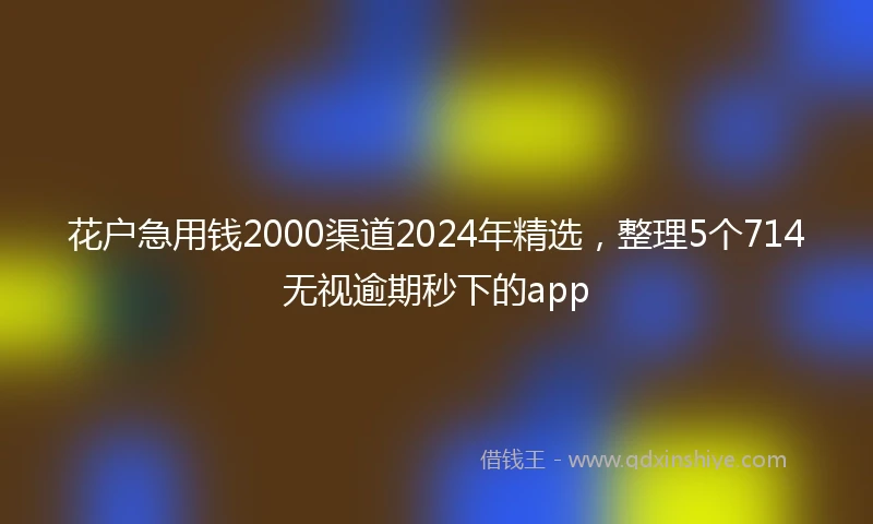 花户急用钱2000渠道2024年精选，整理5个714无视逾期秒下的app