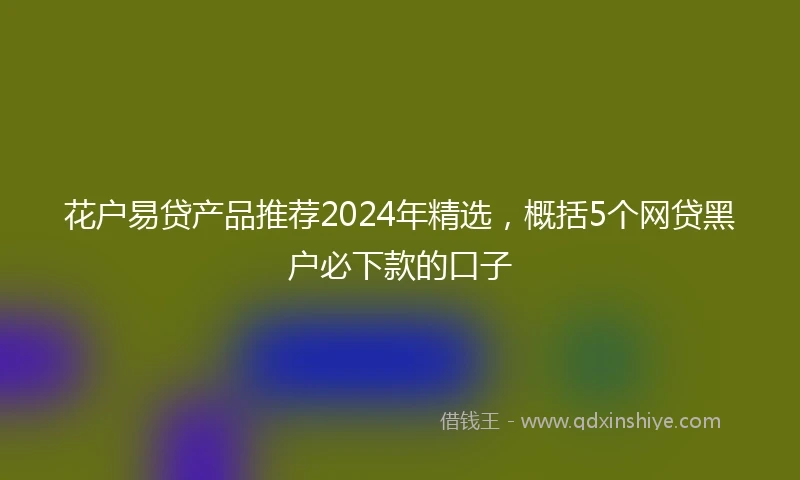花户易贷产品推荐2024年精选，概括5个网贷黑户必下款的口子