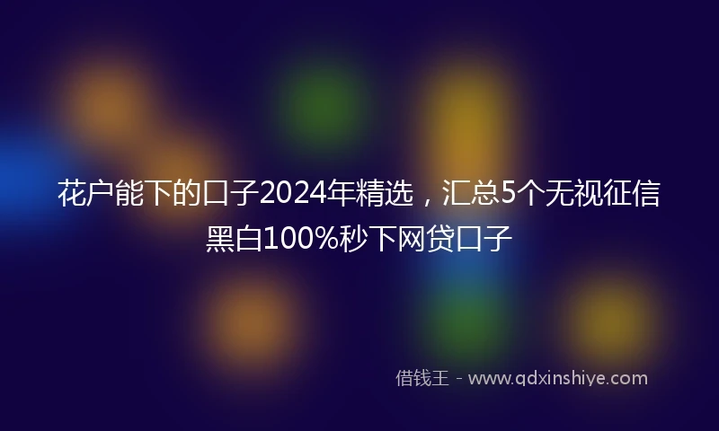 花户能下的口子2024年精选，汇总5个无视征信黑白100%秒下网贷口子