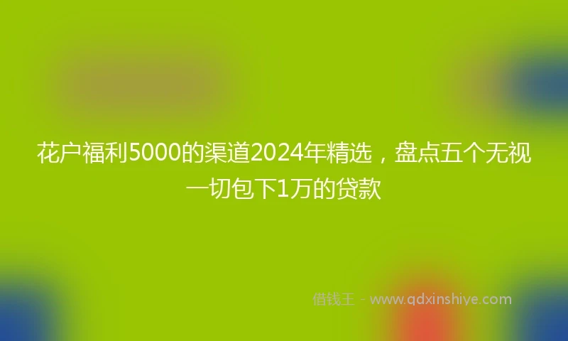 花户福利5000的渠道2024年精选，盘点五个无视一切包下1万的贷款