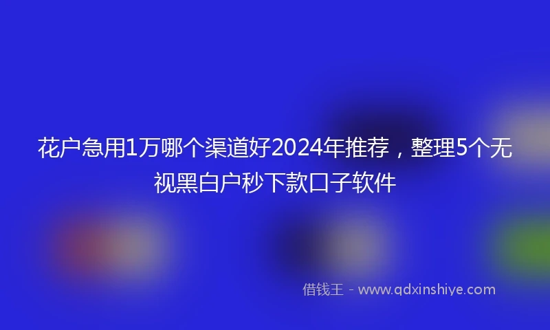 花户急用1万哪个渠道好2024年推荐，整理5个无视黑白户秒下款口子软件