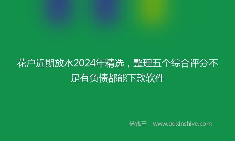 花户近期放水2024年精选，整理五个综合评分不足有负债都能下款软件