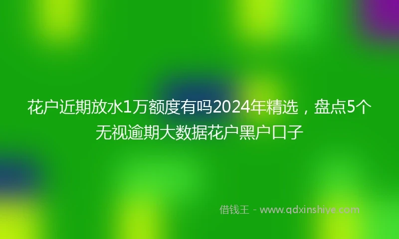 花户近期放水1万额度有吗2024年精选，盘点5个无视逾期大数据花户黑户口子