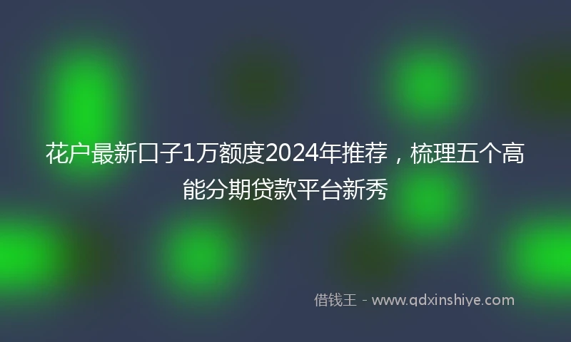 花户最新口子1万额度2024年推荐，梳理五个高能分期贷款平台新秀
