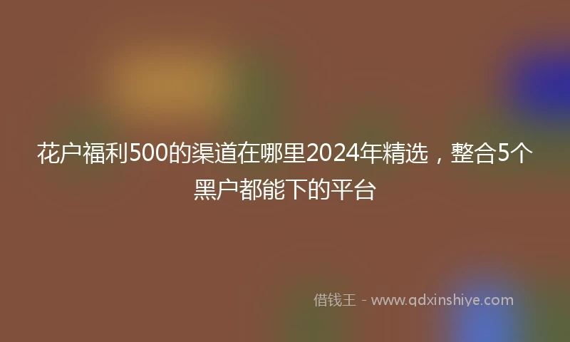 花户福利500的渠道在哪里2024年精选，整合5个黑户都能下的平台