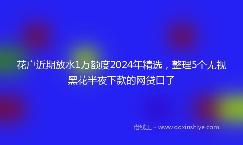 花户近期放水1万额度2024年精选，整理5个无视黑花半夜下款的网贷口子